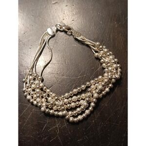 Silvertone Beaded Bracelet